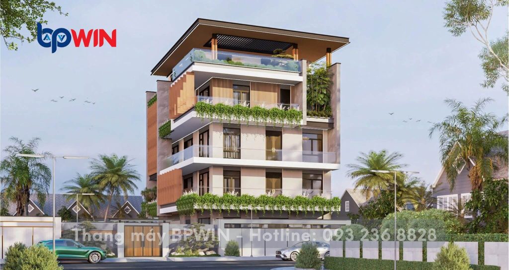 Phối cảnh công trình biệt thự tại Phường Việt Hưng, nơi lắp đặt thang máy HITACHI A-LCA